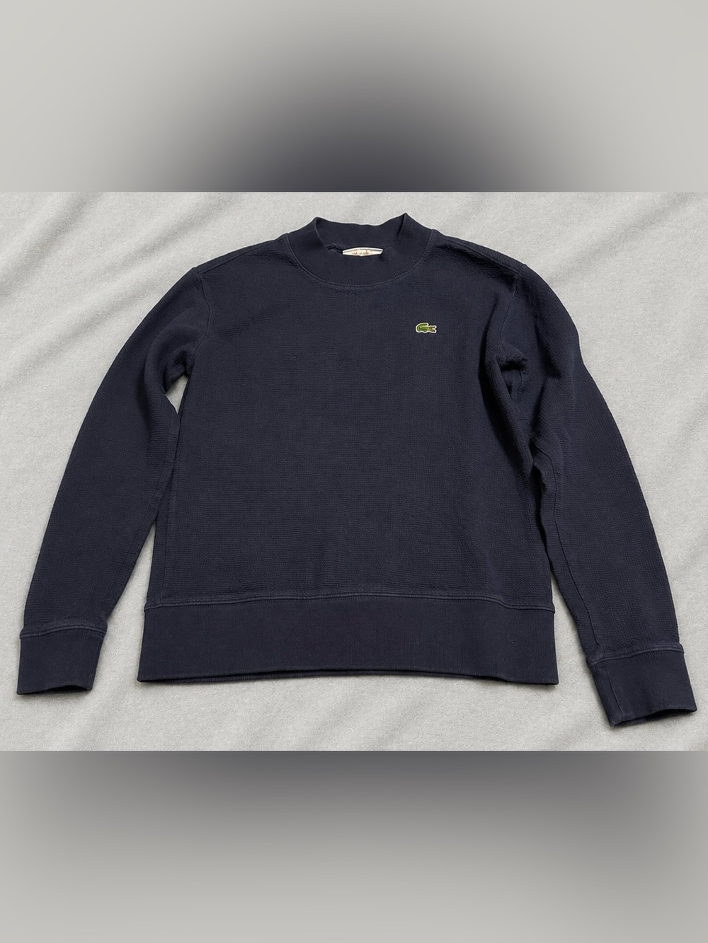 Lacoste Navy Crewneck Sweatshirt with Green Crocodile